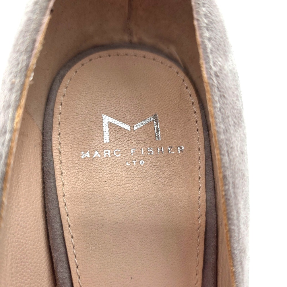 Marc Fisher Women's Pump Sz-8 Nude Beige Suede Block Heel 4" CHIC MODERN - Picture 4 of 5